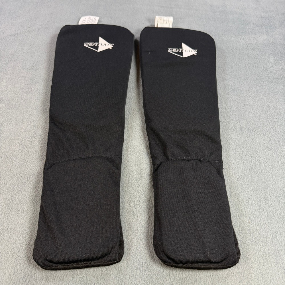 Century Martial Arts Shin‎ Instep Guards Black Padded Sparring Sleeves Large